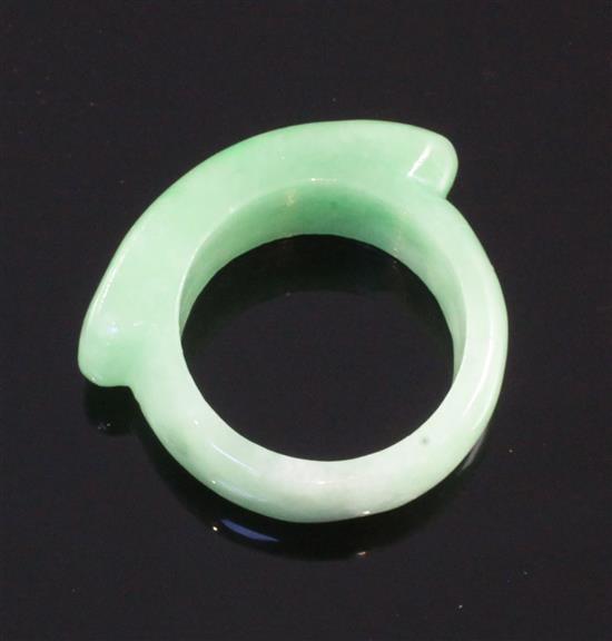 A Chinese jadeite ring, 3.2cm